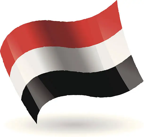 Vector illustration of Yemen Flag Waving