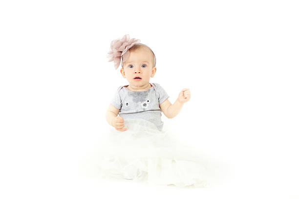 istock Adorable daughter on white background 462596933