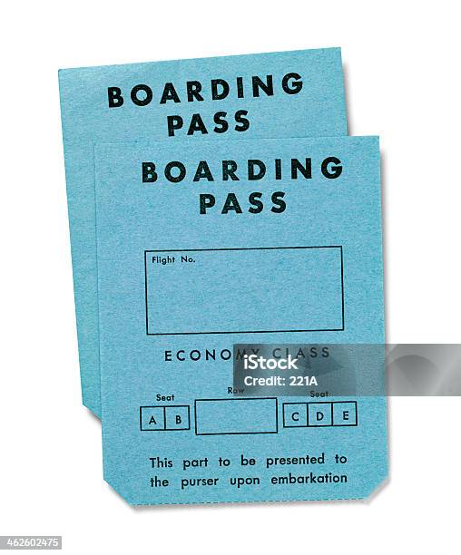 Vintage Karty Pokładowe Na Białymklasa Ekonomiczna - zdjęcia stockowe i więcej obrazów Bilet lotniczy