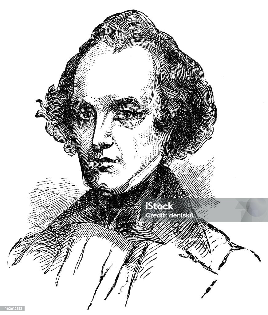Nathaniel Hawthorne - Lizenzfrei Bleistiftzeichnung Stock-Illustration
