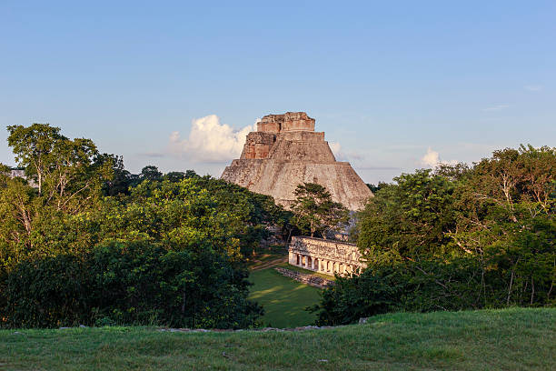 Uxmal Uxmal, Yucatan, Mexico. Adivino pyramid showing behind. uxmal stock pictures, royalty-free photos & images