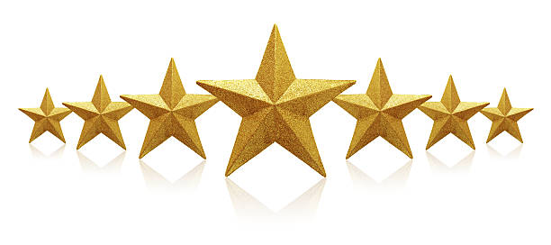 istock Gold Seven Stars isolated on white background 462613953