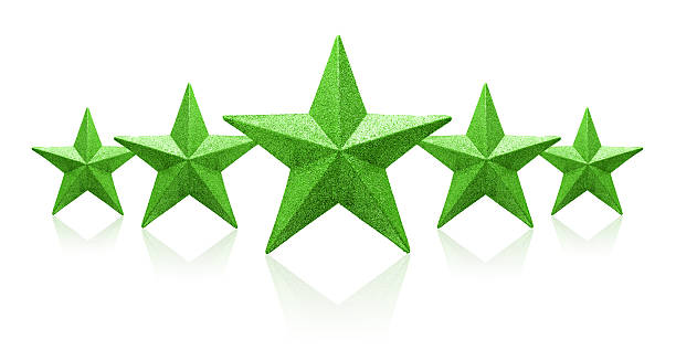istock Green five Stars isolated on white background 462613963