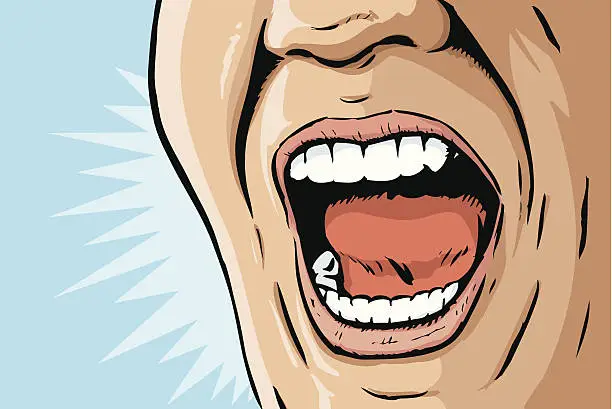 Vector illustration of Comic book yelling mouth