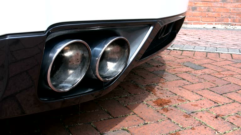 Sports Car Twin Pipe Exhaust Note