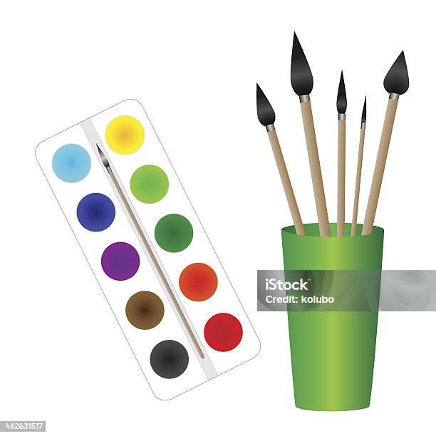 Farben Und Pinsel Stock Vektor Art und mehr Bilder von Abstrakt - Abstrakt, Acrylmalerei, Anstreicher