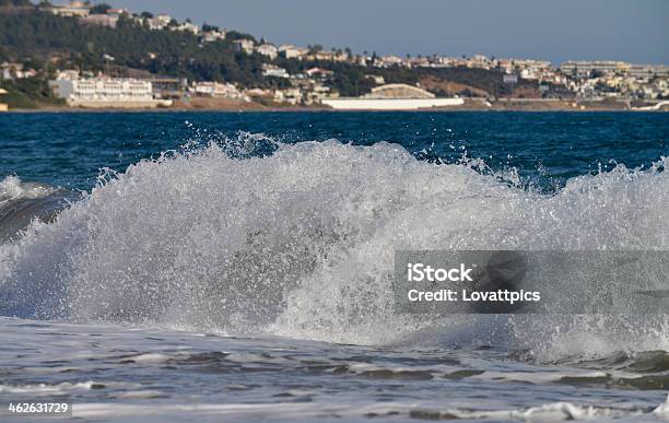 Portrait Of A Wave Breaking In The Ocean Stock Photo - Download Image Now - Beach, Málaga - Málaga Province, Málaga Province