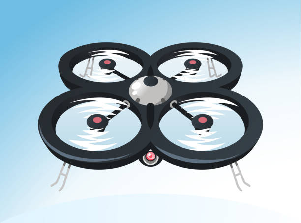 ilustrações, clipart, desenhos animados e ícones de tom drones voando acima vista - drone subindo