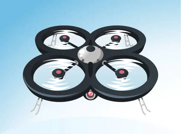 Vector illustration of Drone Drones Flying above view