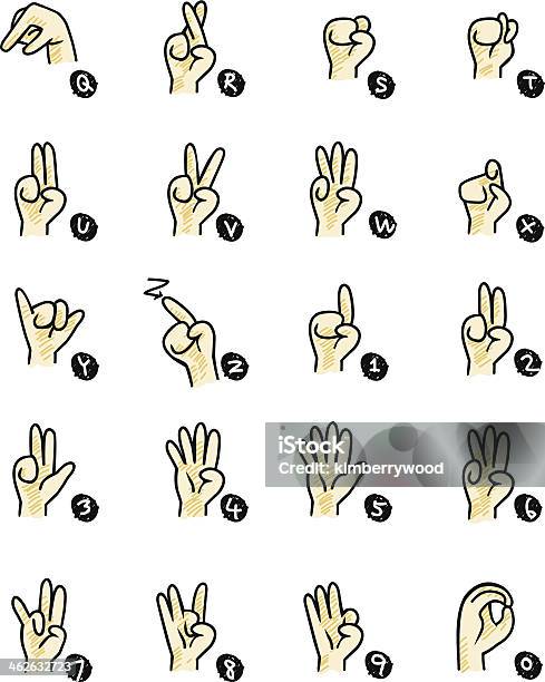 Hand Sign Stock Illustration - Download Image Now - Alphabet, Alphabetical Order, Assistance