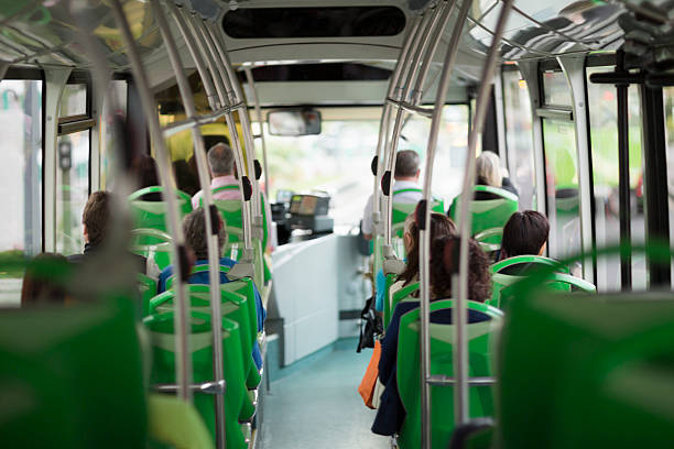 Green bus public transport stock photo