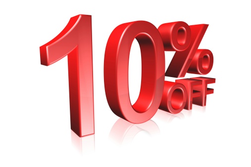 10% discount sign