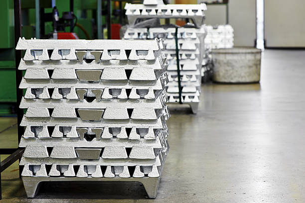 Stack of ingot in factory stock photo