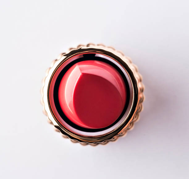 Top view of lipstick on white