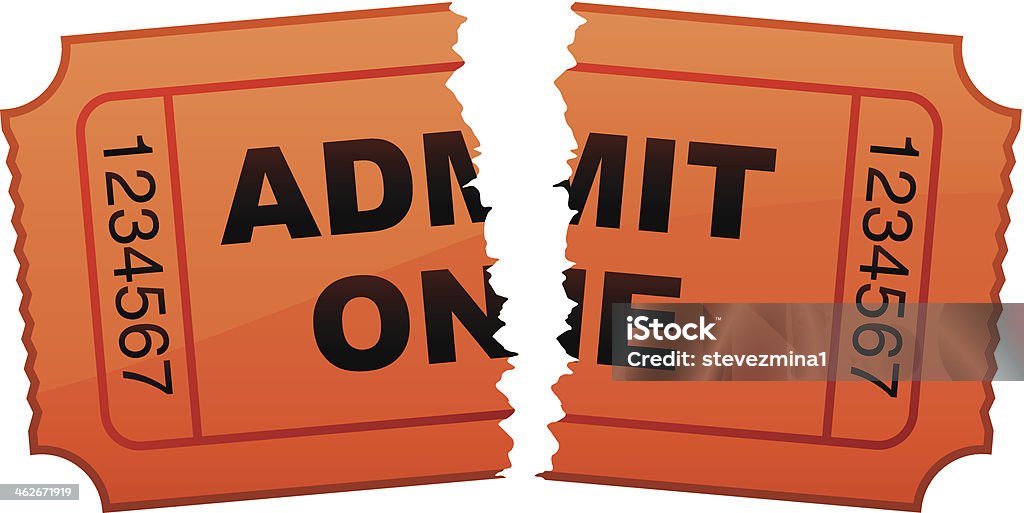 Ticket Ripp Off Ripped Ticket Stock Illustration - Download Image Now - Admit One, Box ...