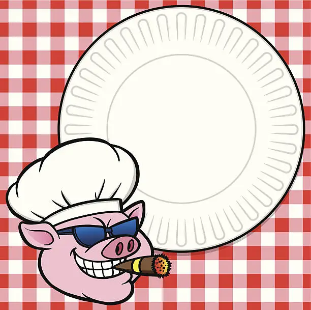 Vector illustration of Smoking BBQ Cookout