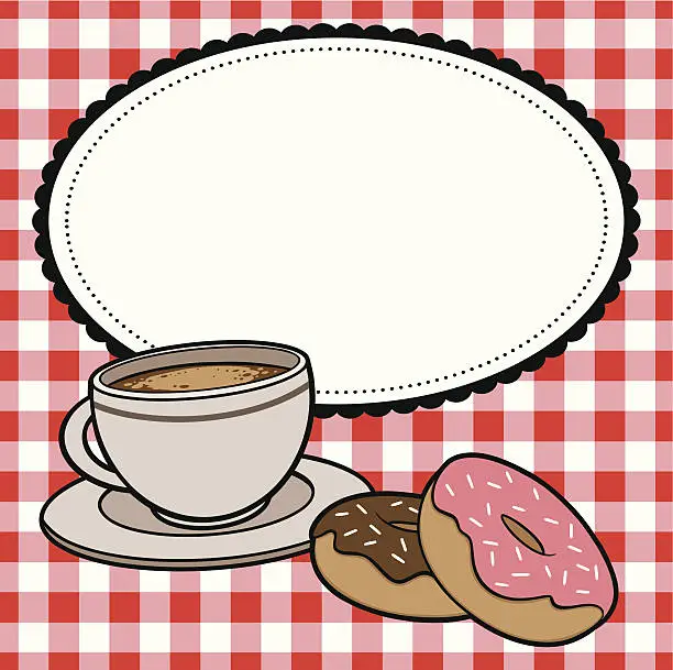 Vector illustration of Cafe Coffee and Donuts