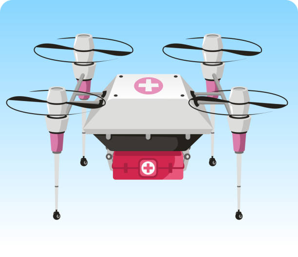 ilustrações, clipart, desenhos animados e ícones de tom emergência médica drones - drone subindo