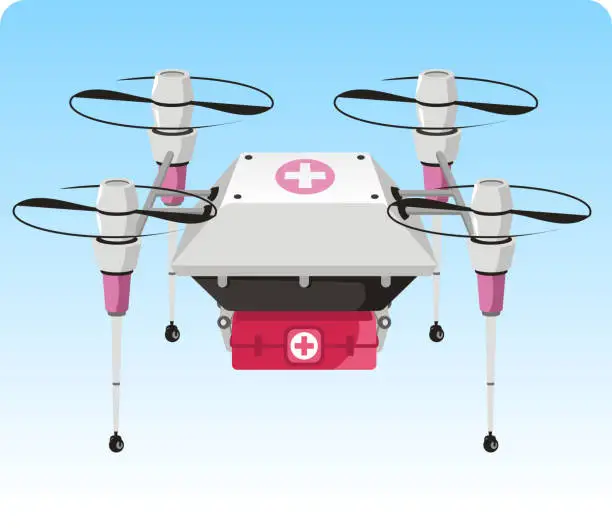 Vector illustration of Drone Medical Emergency Drones