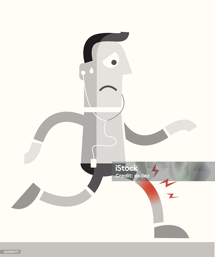 Knee pain while jogging More Medical :  Pain stock vector