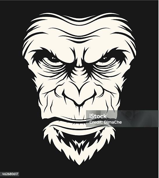 Angry Ape Head Stock Illustration - Download Image Now - Gorilla, Ape, Anger