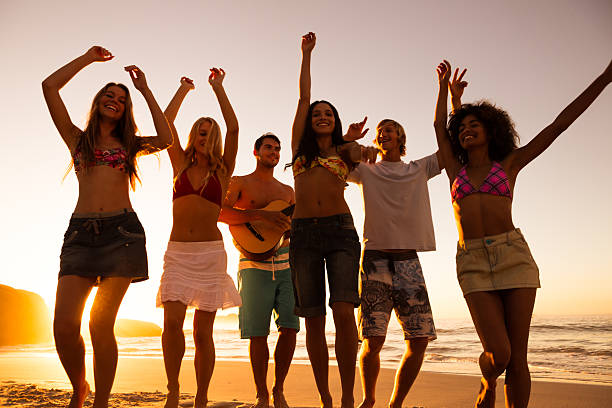 istock Friends having a party on the beach 462681565