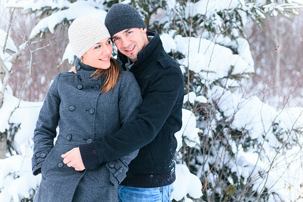 istock Winter Couple Field - Close 462681839