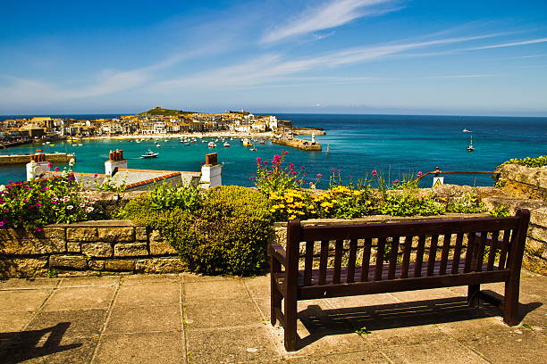 St. Ives Landscape for beautiful St. Ives. st ives cornwall stock pictures, royalty-free photos & images