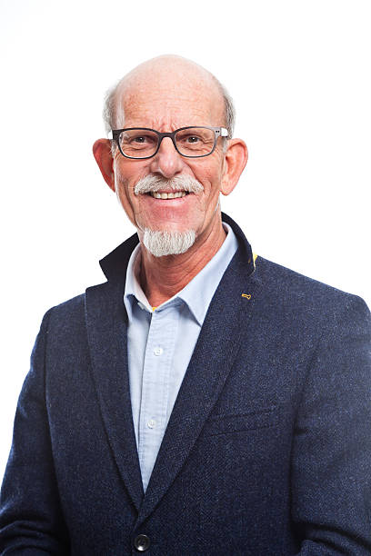istock Happy well dressed senior man with glasses. Isolated. 462698231