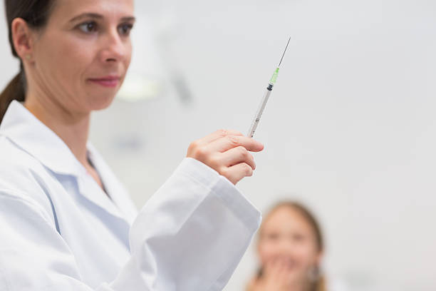 istock Female doctor holding a syringe 462715903
