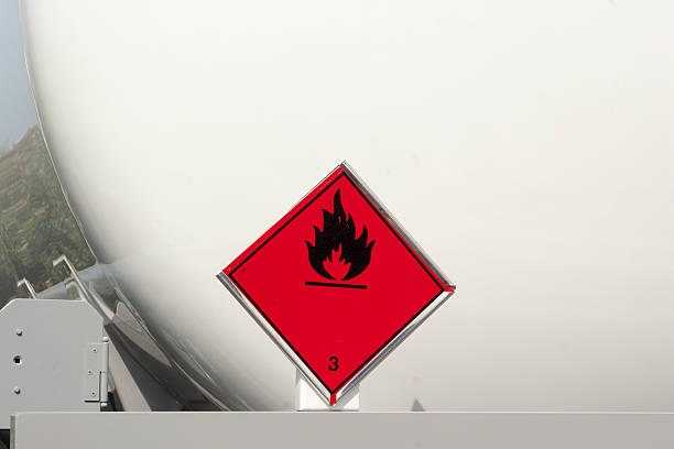 istock Flammable Sign Behind a Truck 462719273