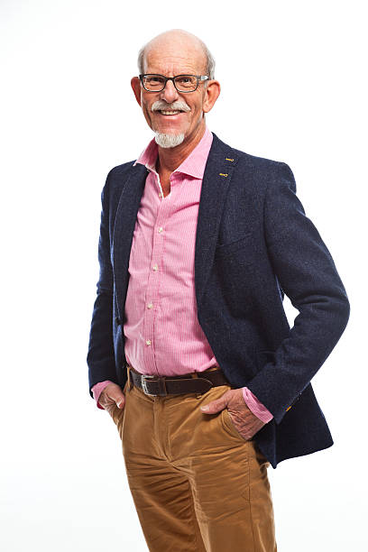istock Happy well dressed senior man with glasses. Isolated. 462720541