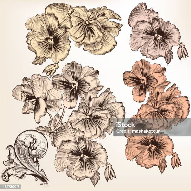 Ensemble Dillustration Détaillée Des Fleurs Pour Design Vecteurs libres de droits et plus d'images vectorielles de Anniversaire d'un évènement