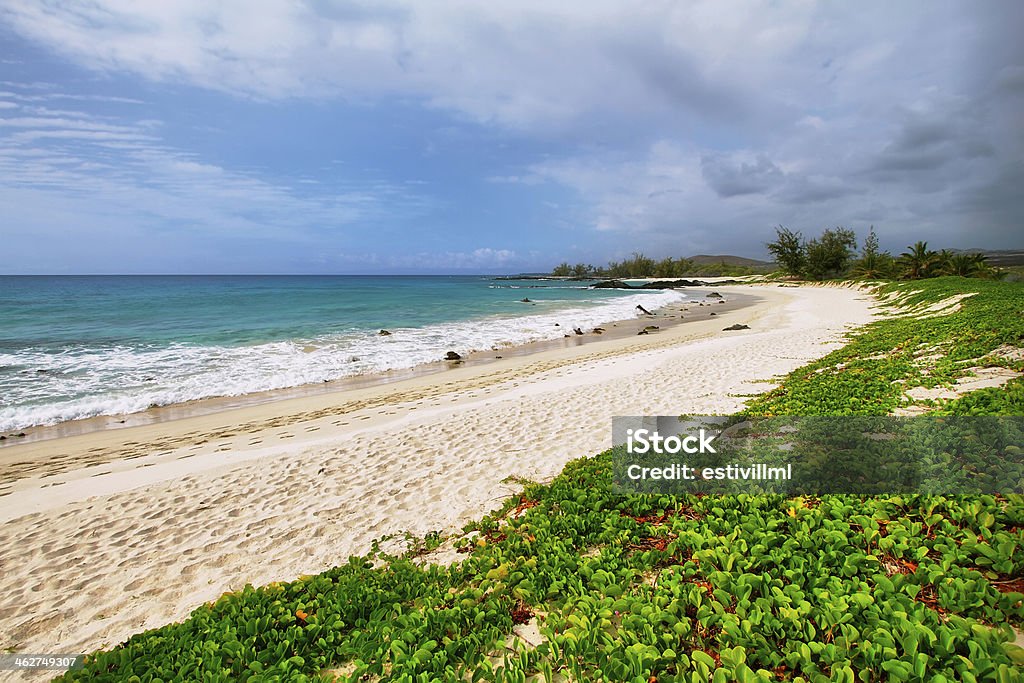 White sand beach of Makalawena on the Big Island, Hawaii Bay of Water Stock Photo