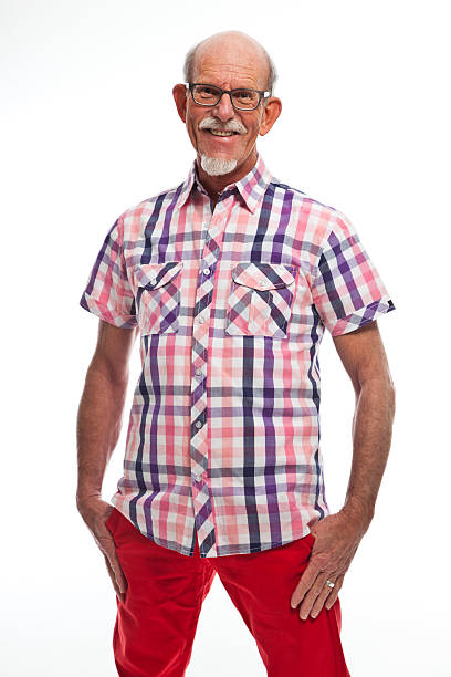 istock Casual dressed senior man with glasses. Isolated. 462750507