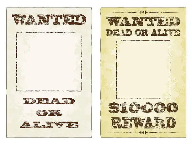 Vector illustration of Wanted Posters