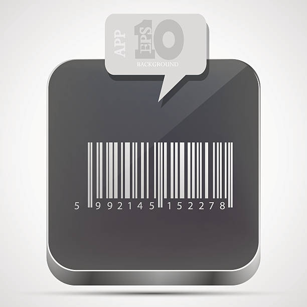ilustrações de stock, clip art, desenhos animados e ícones de vector ícone da aplicação do código de barras - identity id card name tag badge
