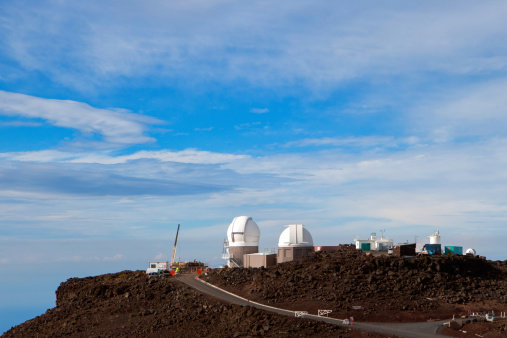 View of Hawaiin Observatory at Haleakalā Crater in Maui Hawaii
