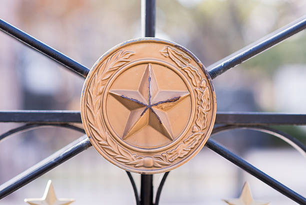Texas State Capitol Campus-Lonestar su porta - foto stock