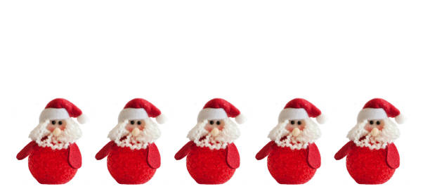 istock Toy santas in a row 462762047