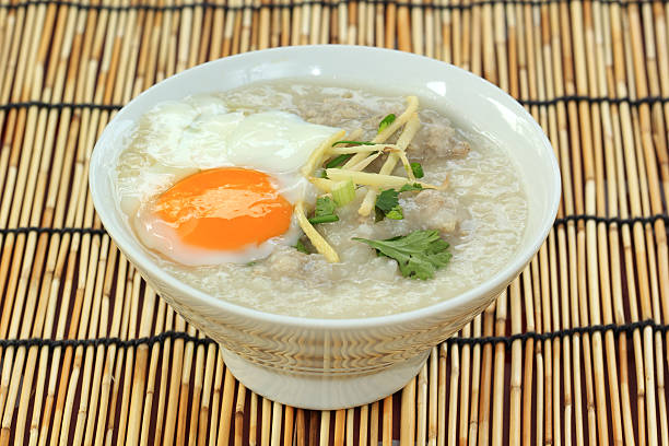 istock chinese porridge rice and Boiled egg 462762109