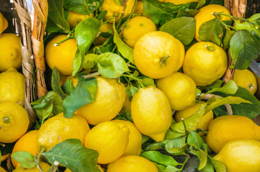 Fresh, locally grown lemons for sale at a shop in Monterosso on Italy's Cinque Terre