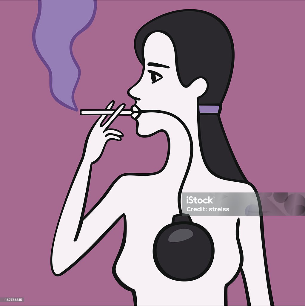 Mulher fumante. - Vetor de Fumar royalty-free