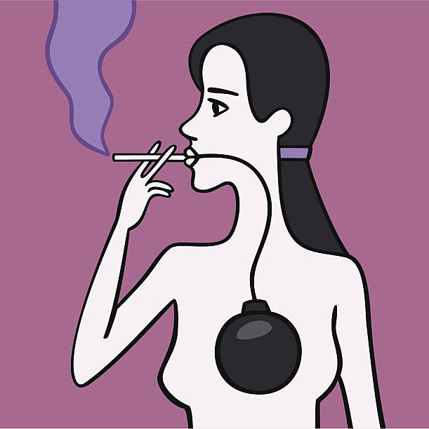 женщина курения. - dynamite smoking cigarette cancer stock illustrations