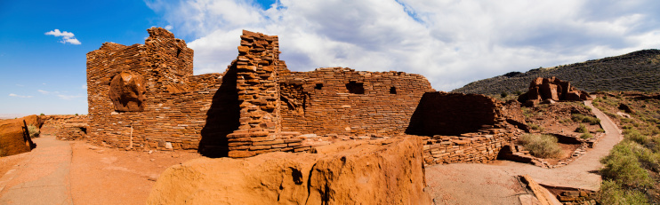 The ruins of a 100 room pueblo settlement. It was occupied by native indians during the 1100s.