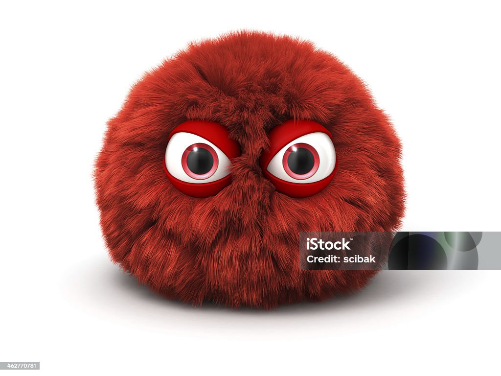 Furry Red Angry Monster Isolated On White Stock Photo - Download Image Now  - Monster - Fictional Character, Three Dimensional, Cartoon - iStock