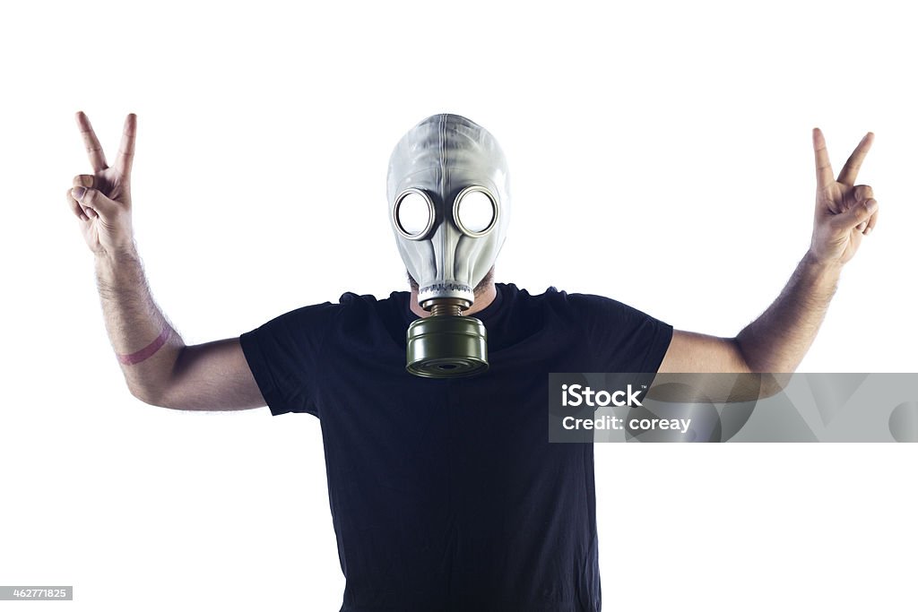 Homem na Máscara de gás - Royalty-free Adulto Foto de stock