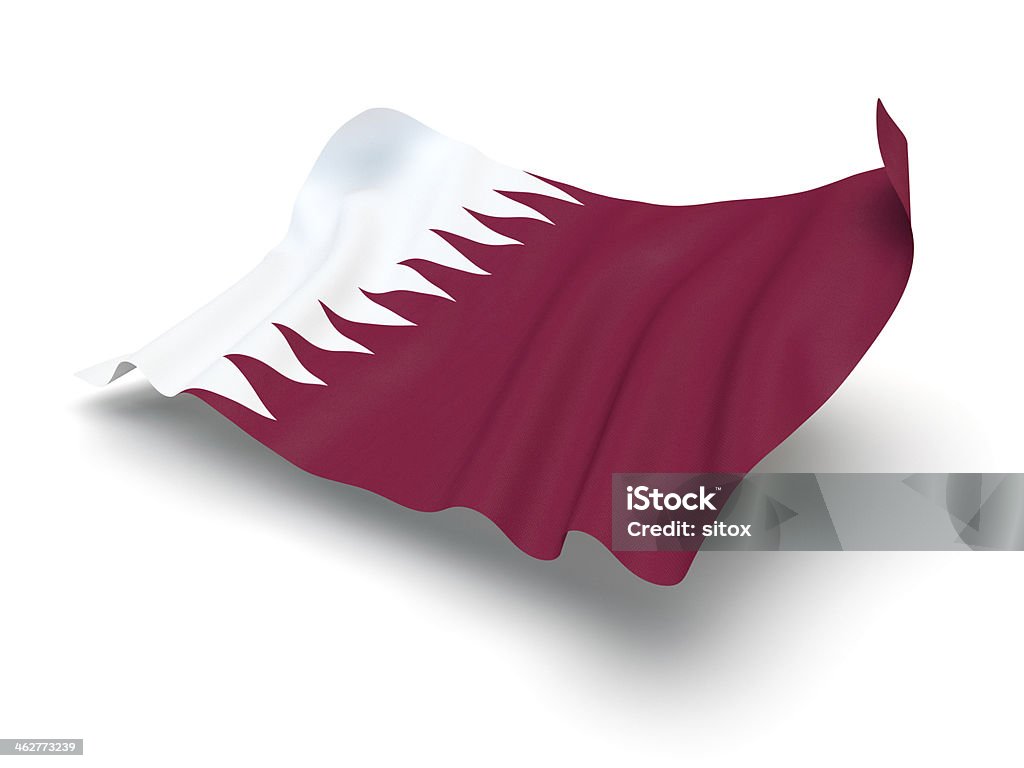 Hovering Flag of Qatar (Clipping Path) Flag of the State of Qatar with clipping path. CG-image. Flag Stock Photo