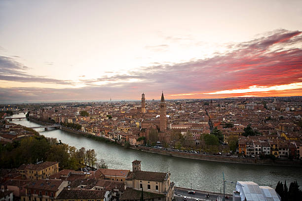 istock Verona Cityscape at Dusk, Italy 462783659