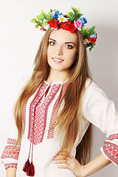 istock Ukrainian woman in a wreath 462795489
